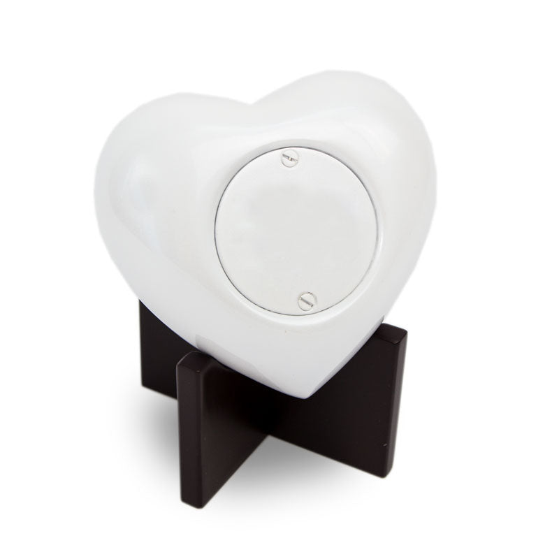 Arielle Heart Cremation Urn - White