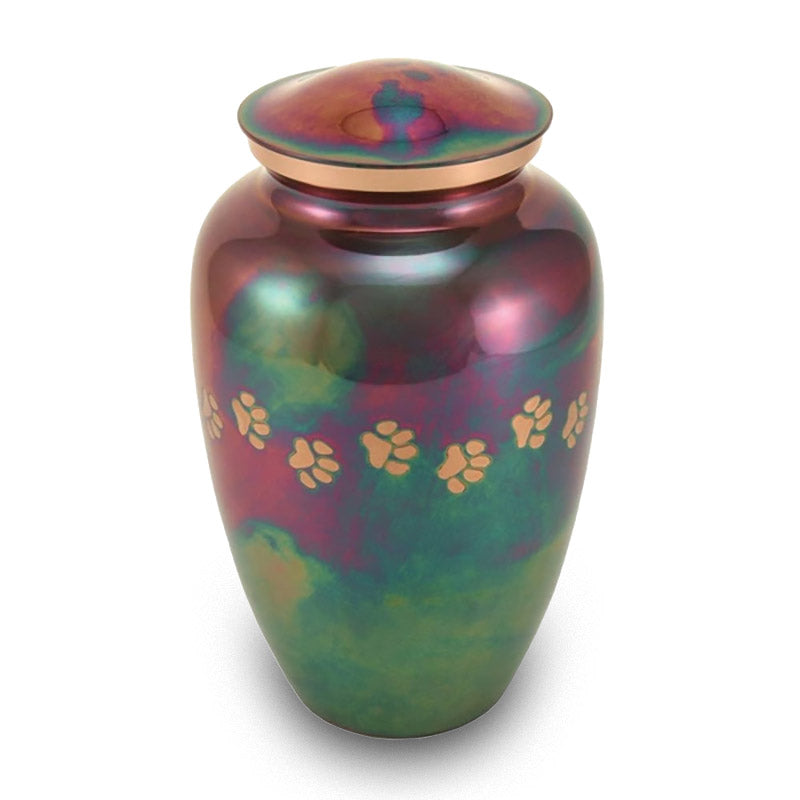 Classic Raku Paw Cremation Urn - 195 cubic inches