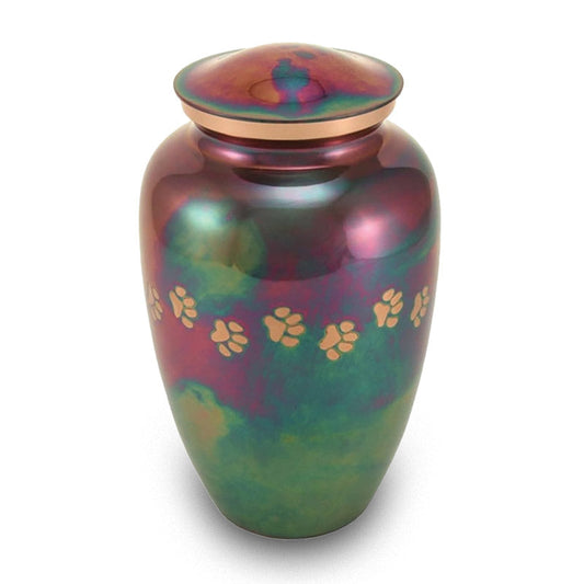 Classic Raku Paw Cremation Urn - 195 cubic inches