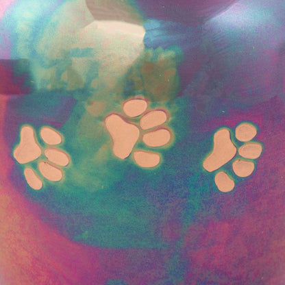 Raku Paw Cremation Urn - 85 cubic inches
