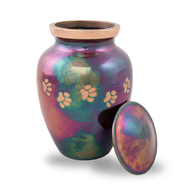 Raku Paw Cremation Urn - 85 cubic inches