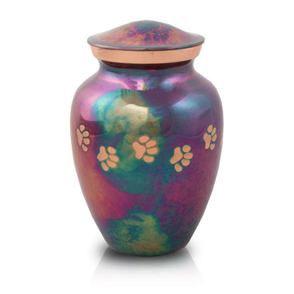 Raku Paw Cremation Urn - 85 cubic inches