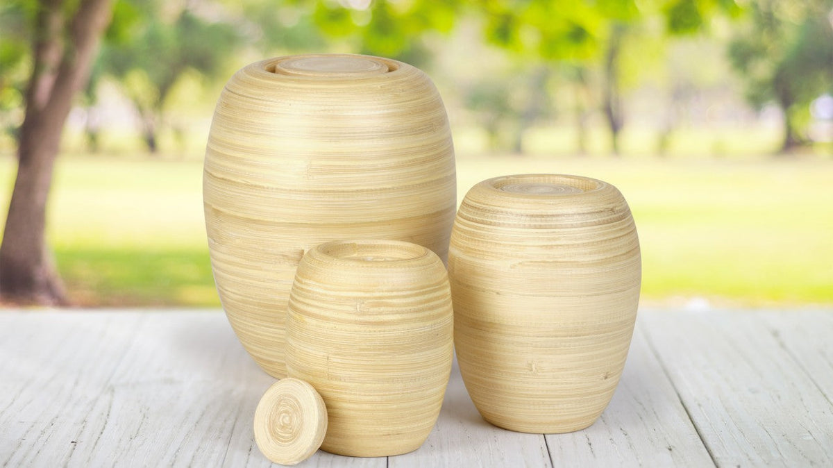 Biodegradable Bamboo Cremation Urn - 85 cubic inches