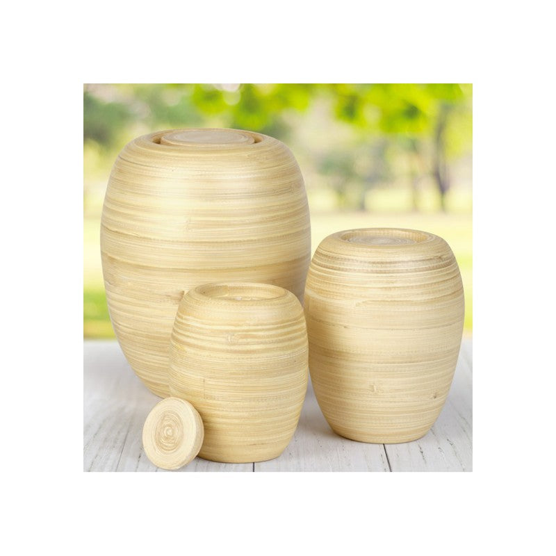Biodegradable Bamboo Cremation Urn - 134 cubic inches