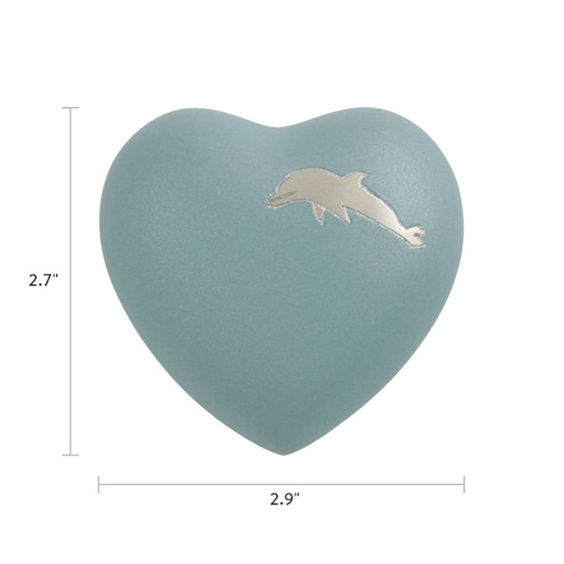 Aria Dolphin Heart Cremation Urn Keepsake