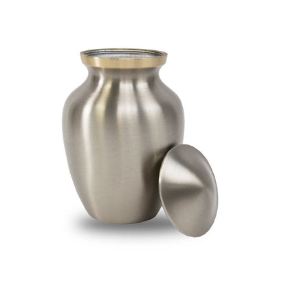 Handsome Pewter Cremation Urn - 25 cubic in capacity