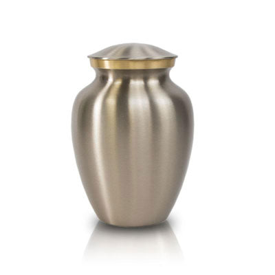 Handsome Pewter Cremation Urn - 25 cubic in capacity