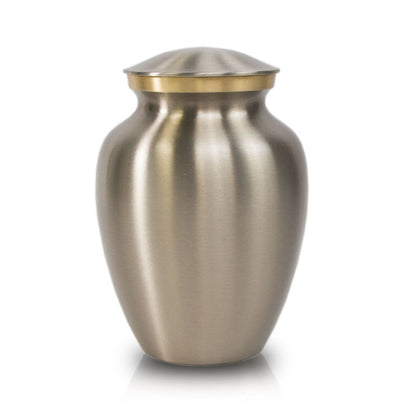Handsome Pewter Cremation Urn - 85 cubic inch capacity