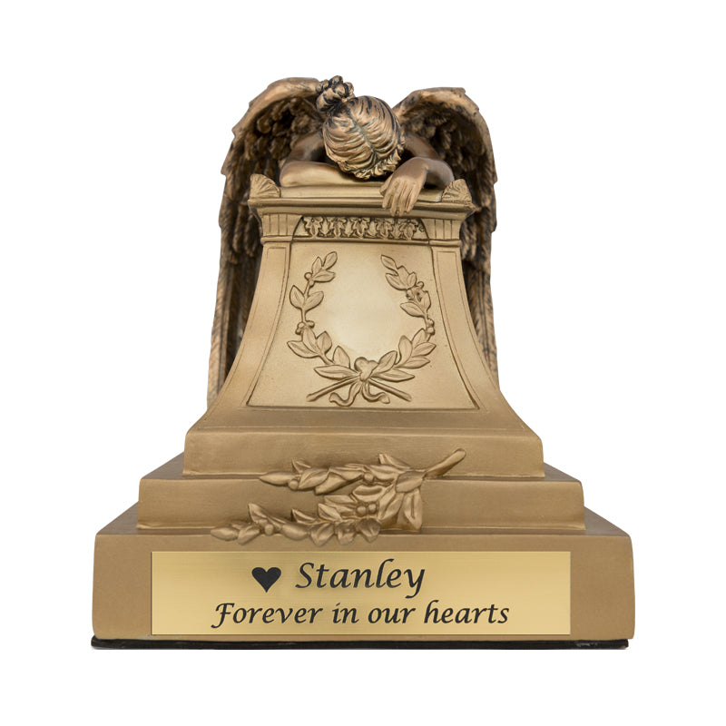 Bronze Finish Weeping Angel Cremation Urn - Large