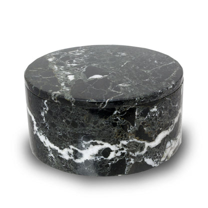 Noire Marble Circular Cremation Urn - Keepsake Box