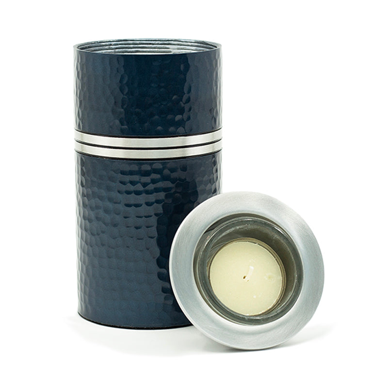 Blue Metallics Candle Keepsake Urn