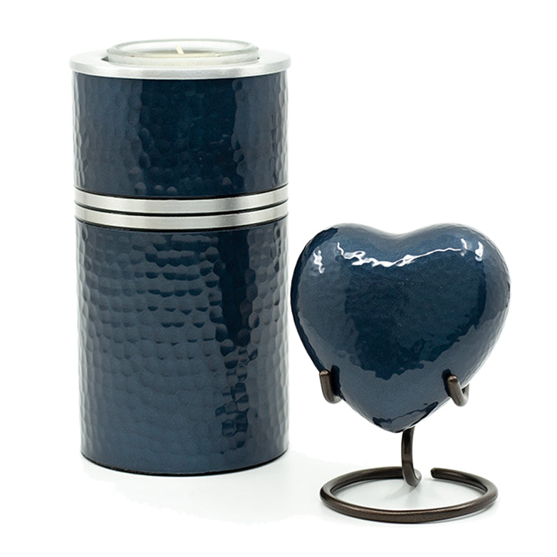 Blue Metallics Candle Keepsake Urn