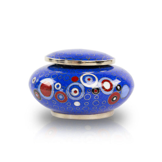 Opulence Blue Geometric Cloisonné Keepsake Urn