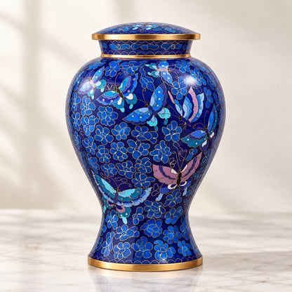 Etienne Butterfly Cloisonné Cremation Urn