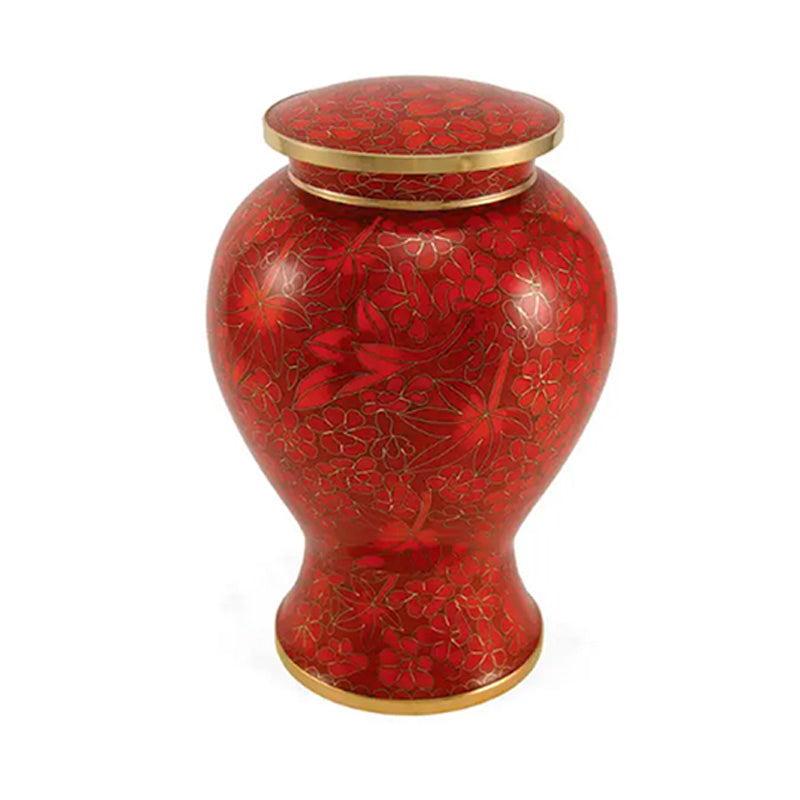 Autumn Leaves Cloisonné Cremation Urn