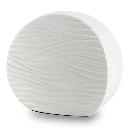 Windham Soft Waves Glossy White Cremation Urn