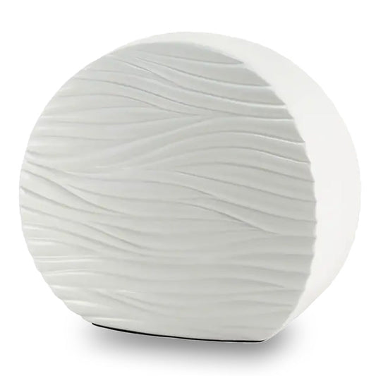 Windham Soft Waves Glossy White Cremation Urn