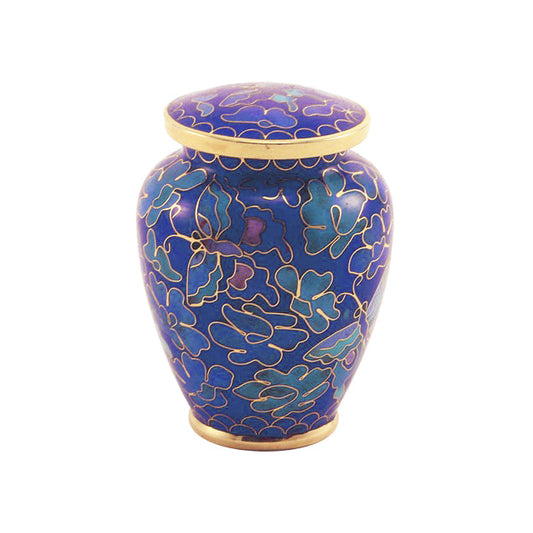 Nouveau Butterfly Cloisonné Cremation Urn - Keepsake