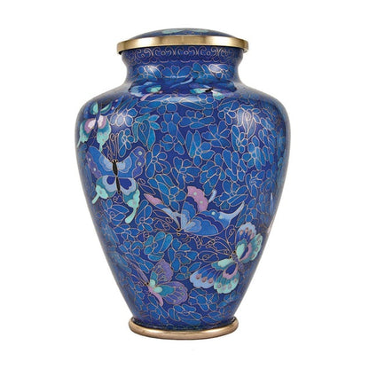 Nouveau Butterfly Cloisonné Cremation Urn - Large
