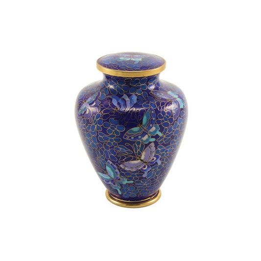 Nouveau Butterfly Cloisonné Cremation Urn - Small