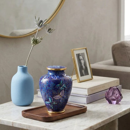 Nouveau Butterfly Cloisonné Cremation Urn - Small