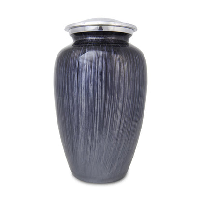 Large Enamel Finished Metal Alloy Cremation Urn - Slate Blue