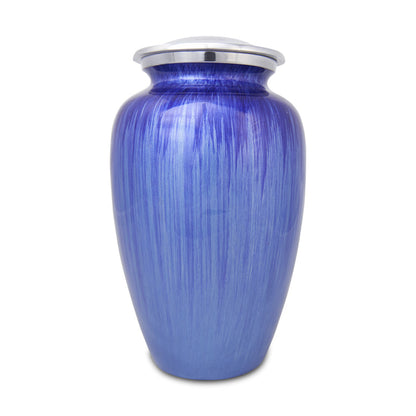Large Enamel Finished Metal Alloy Cremation Urn - Slate Blue