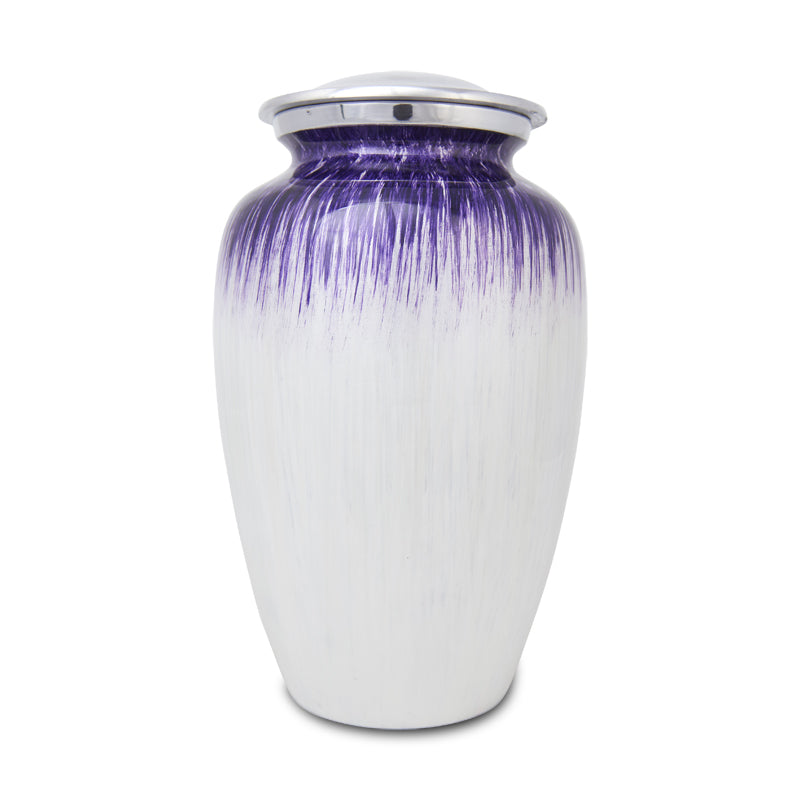 Large Enamel Finished Metal Alloy Cremation Urn - Slate Blue