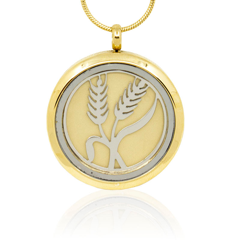 Gold Round Stainless Steel Photo Cremation Locket