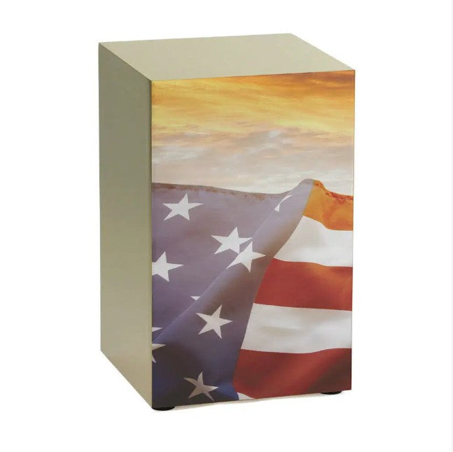 Stars and Stripes Cremation Urn, Bronze - 200 cubic inches