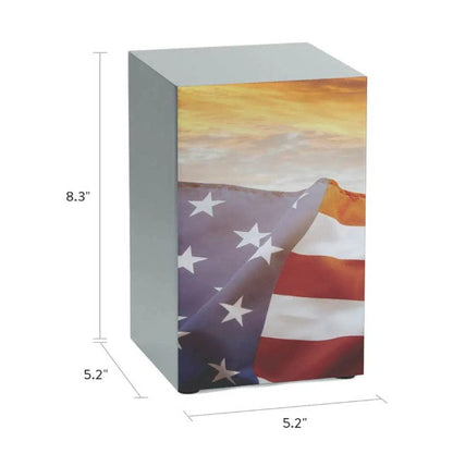 Stars and Stripes Cremation Urn, Pewter - 200 cubic inches