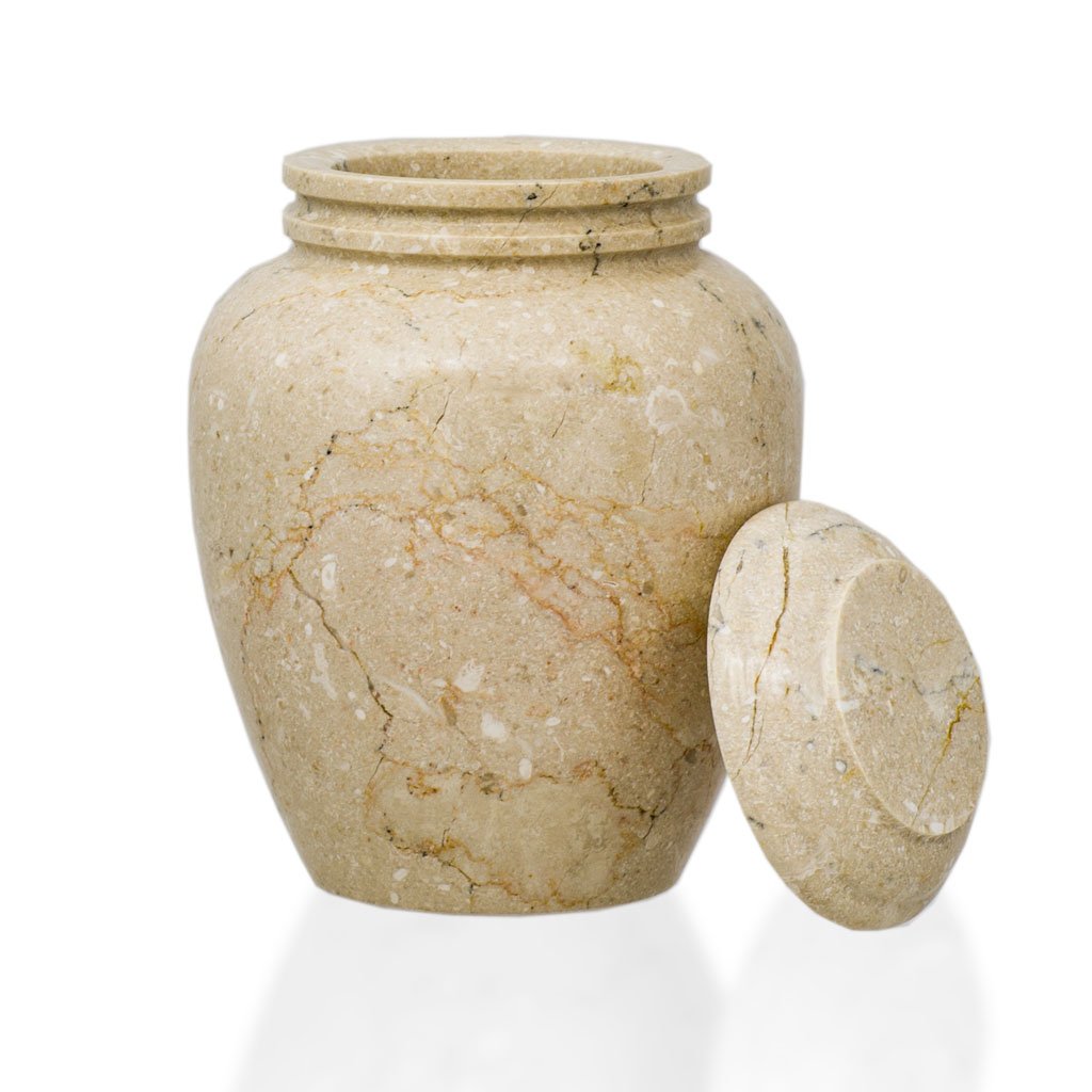 Elliptical Alluvium Marble Cremation Urn - Large