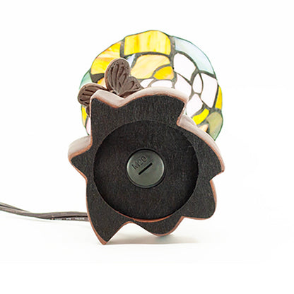 Stained Glass Memorial Keepsake Lamp with Butterfly Detail