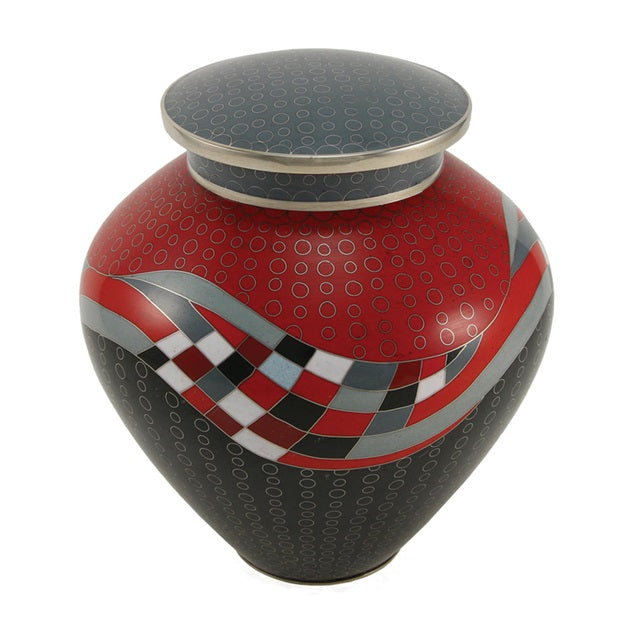 Opulence Red Full Size Cloisonné Urn
