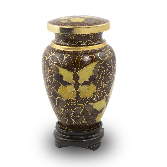 Golden Butterfly Cloisonne Cremation Keepsake