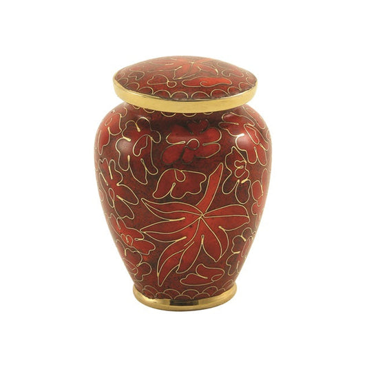 Auburn Leaves Cloisonné Cremation Urn - Keepsake