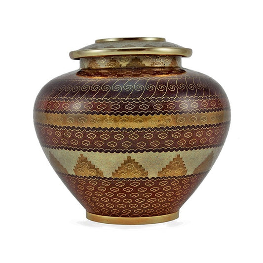 Adobe Style Cloisonné Cremation Urn - 190 cubic inches