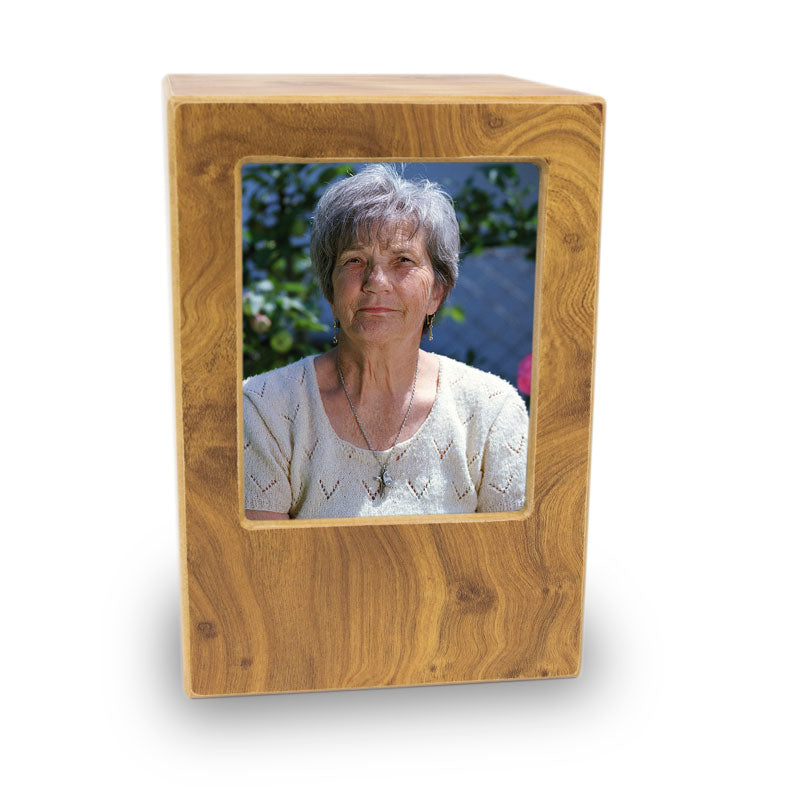 Natural MDF Photo Cremation Urn - 200 CI