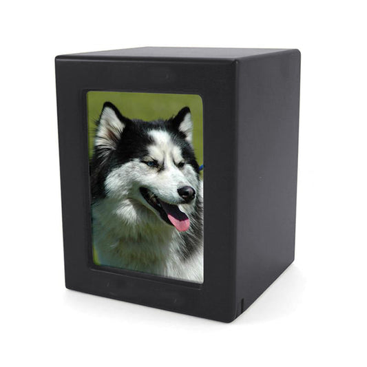 Graphite Finish MDF Photo Cremation Urn - Small