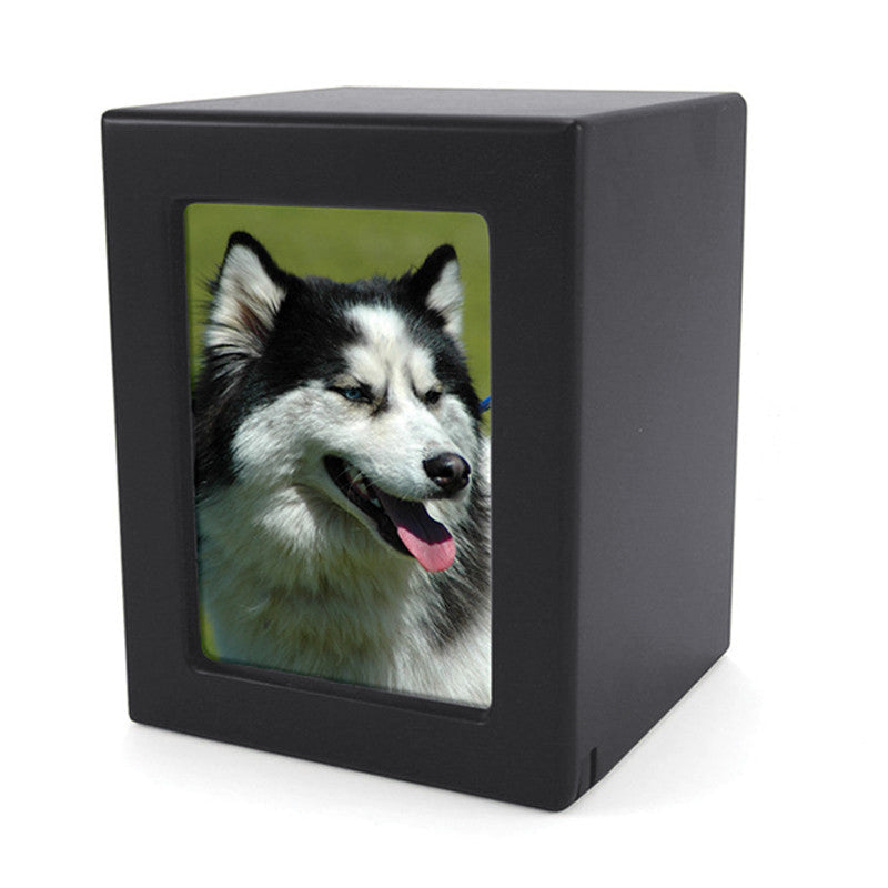Graphite Finish MDF Photo Cremation Urn - Medium