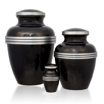 Dark Slate Banded Cremation Urn - Medium
