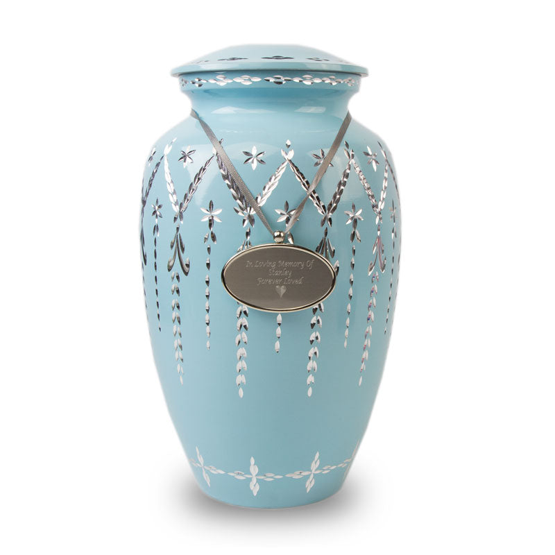 Garland Drop Cremation Urn - Robin's Egg Blue