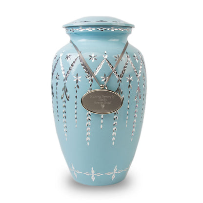 Garland Drop Cremation Urn - Robin's Egg Blue