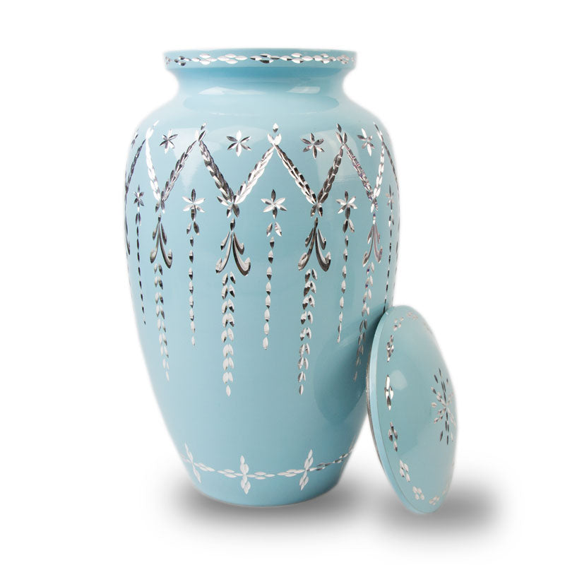 Garland Drop Cremation Urn - Robin's Egg Blue