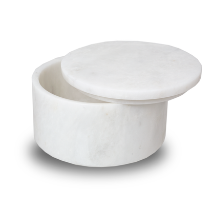 Taj Mahal Marble Circular Cremation Urn - Keepsake Box