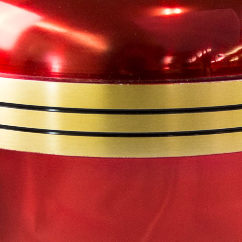 Red Gold-Banded Cremation Urn