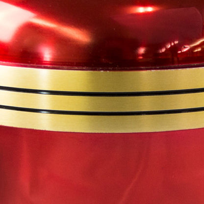 Red Gold-Banded Cremation Urn