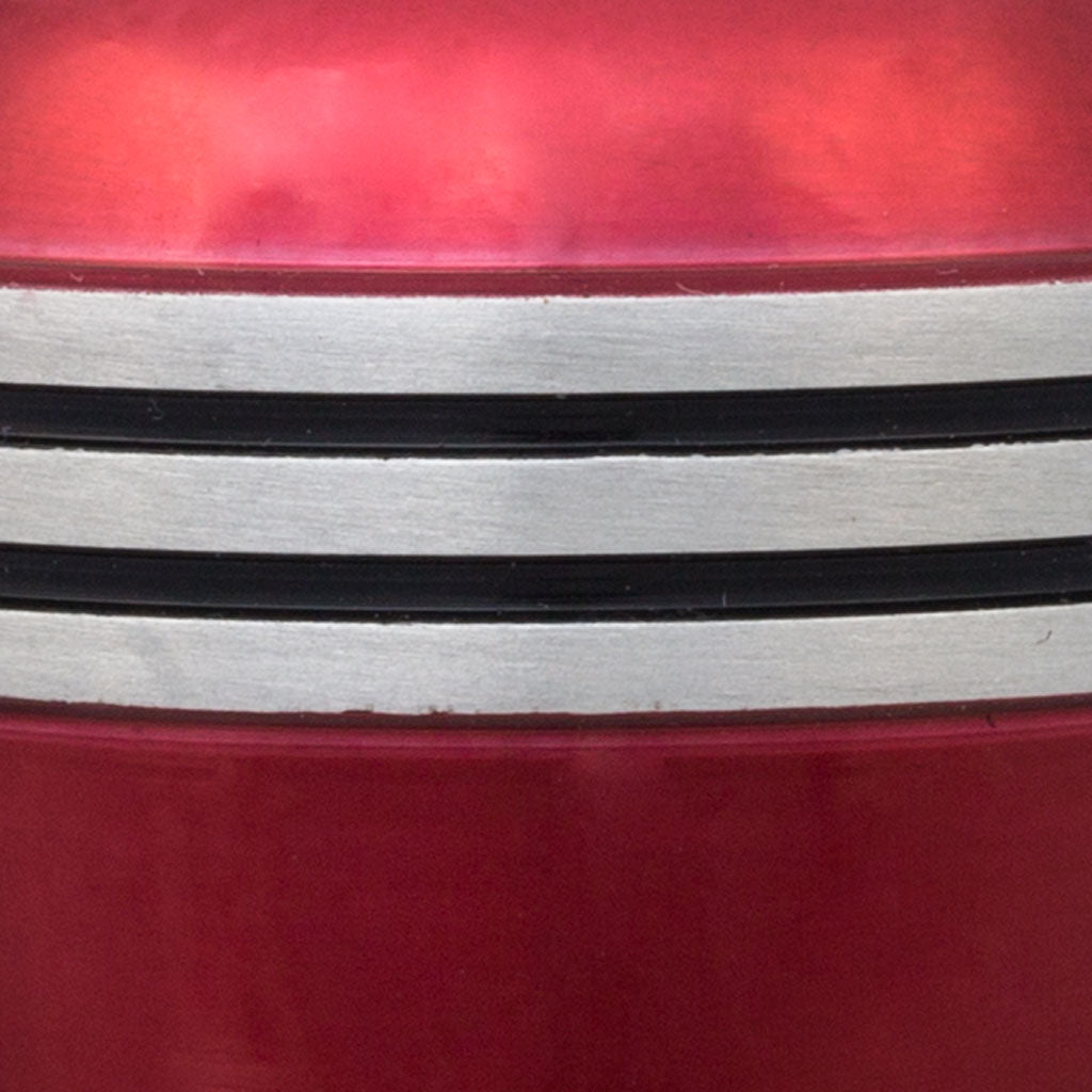 Red Pewter-Banded Cremation Urn - Keepsake