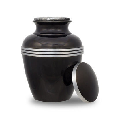 Dark Slate Banded Cremation Urn - Medium